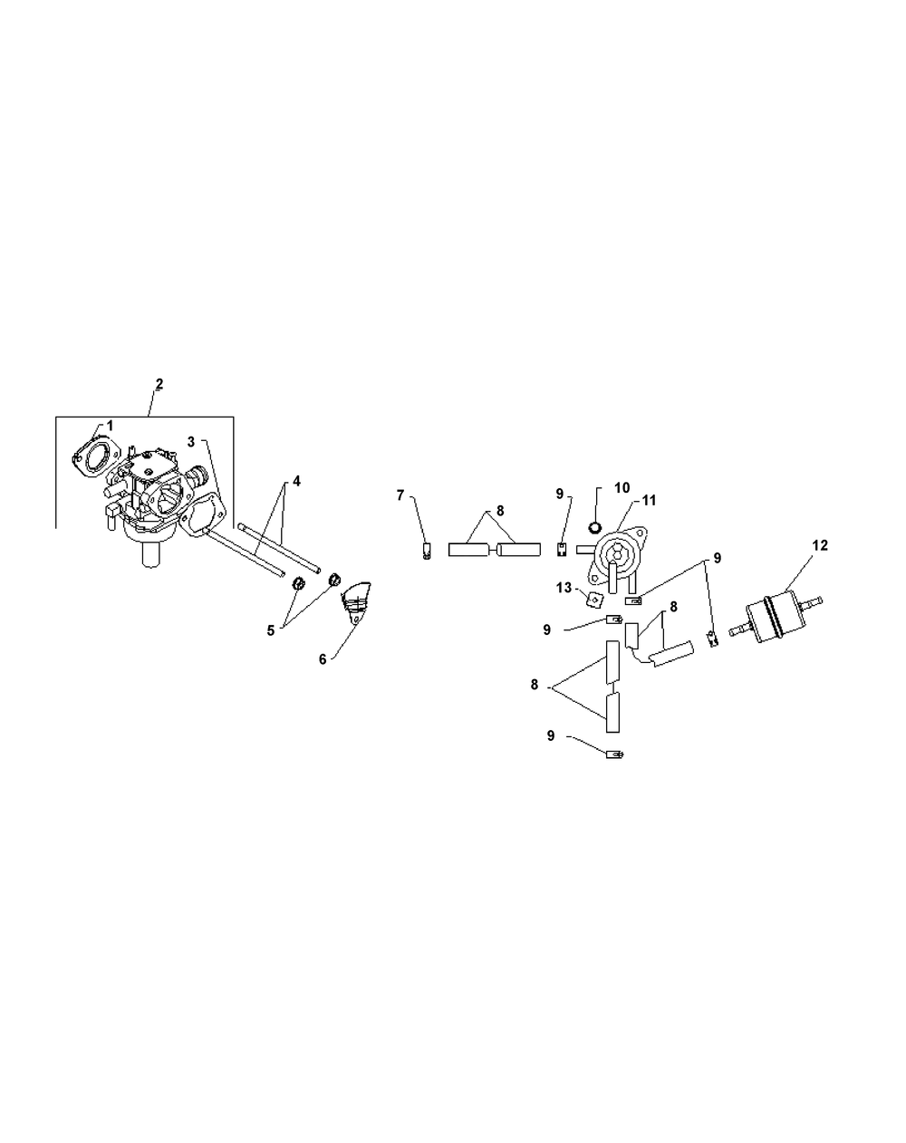Kohler Cv730-3134 Fuel System Group Diagram and Parts List for Z-FORCES60-KH 53AH5FJD050-25HP Cub Cadet Lawn Tractor
